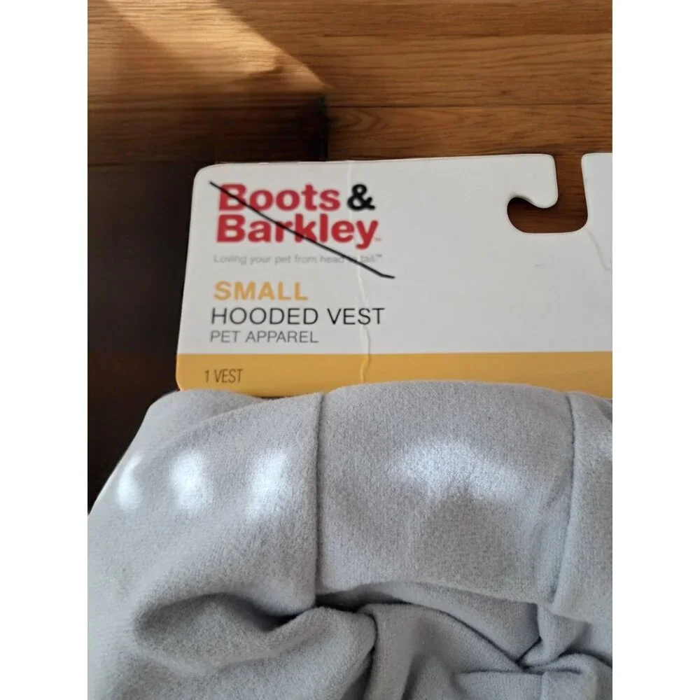 Boots & Barkley Size Small Gray Hooded Dog Cat Vest